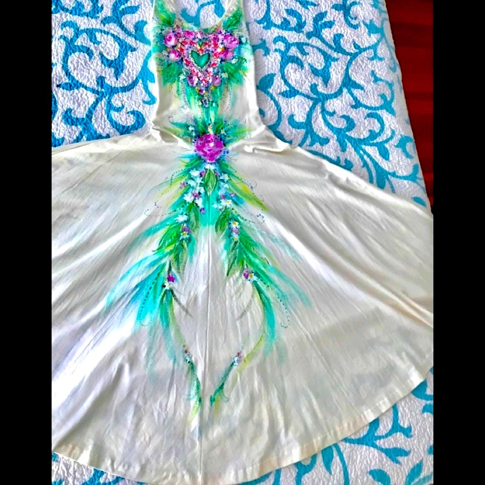 Exquisite Handpainted Ballet Dress S